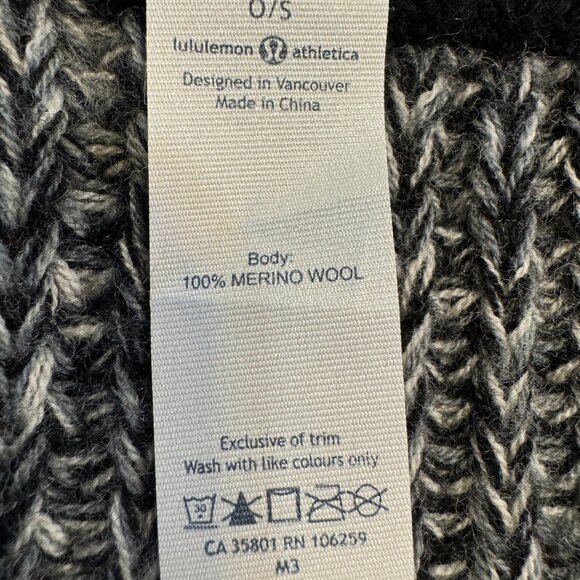 Lululemon Zip Knit Black / Grey Wool Neck Warmer Scarf - Picture 7 of 8